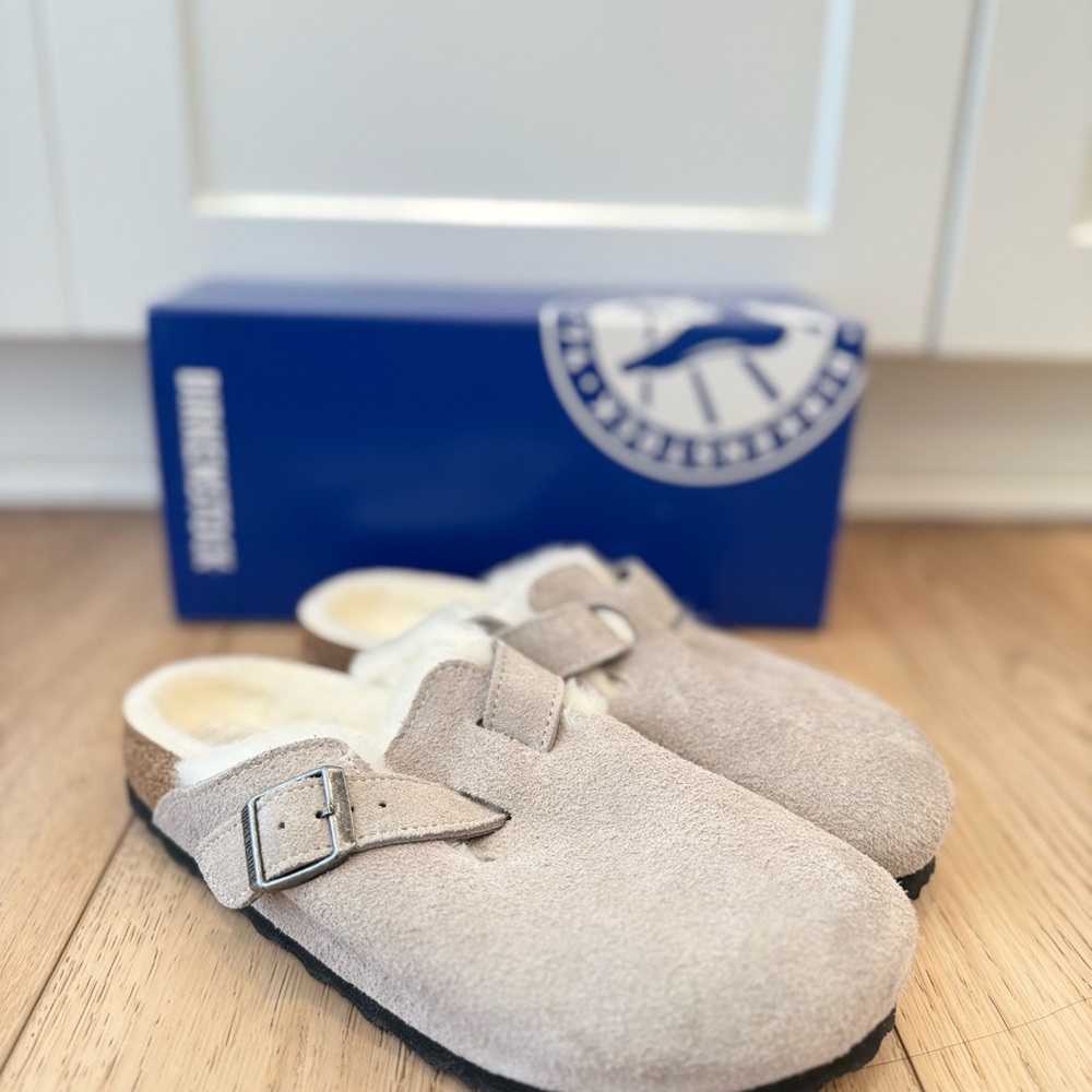 Birkenstock shearlings 38 Stone coin
